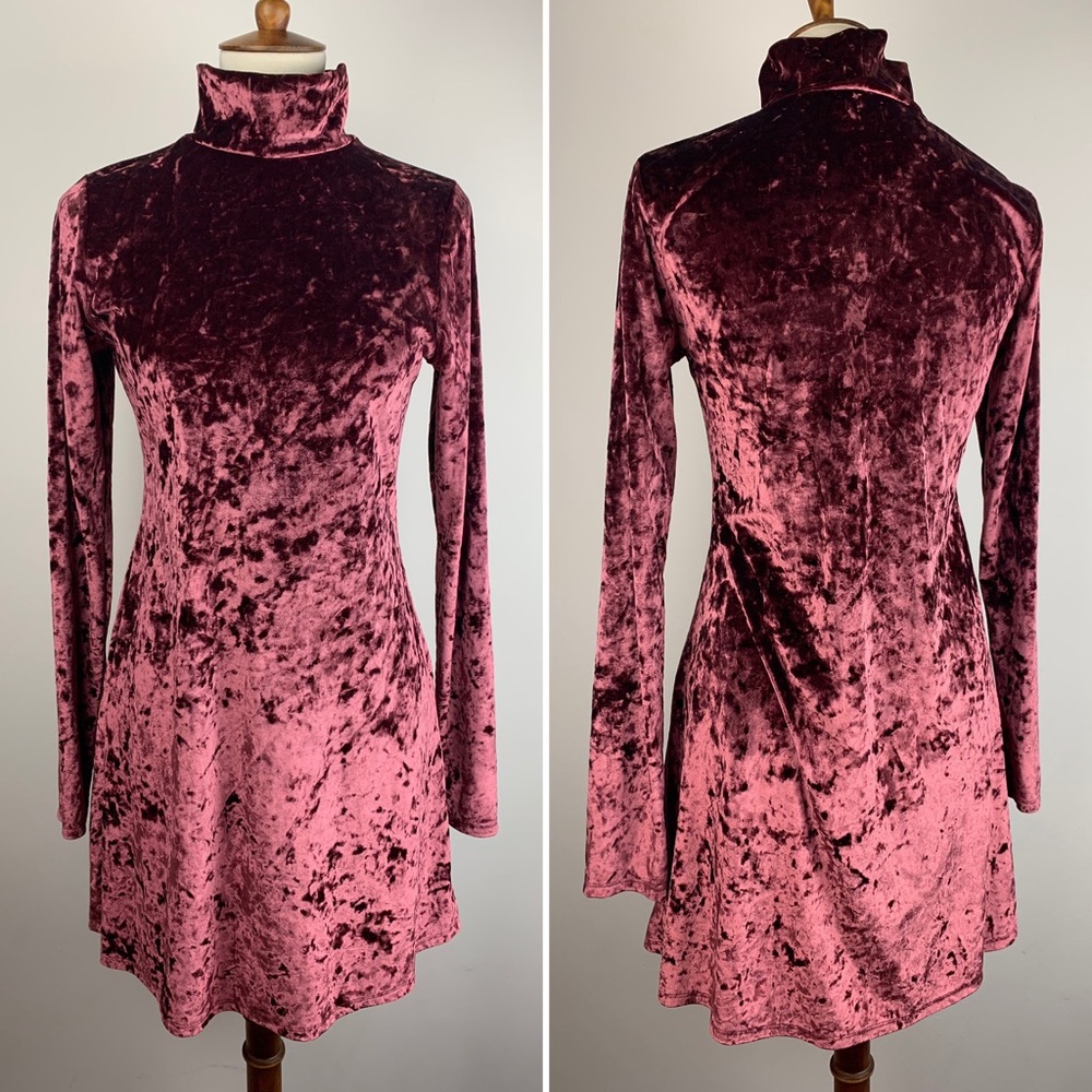 Urban Outfitters KimchiBlue Velvet Mini Dress Rose